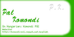 pal komondi business card