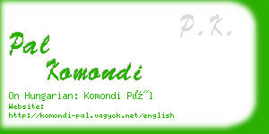 pal komondi business card